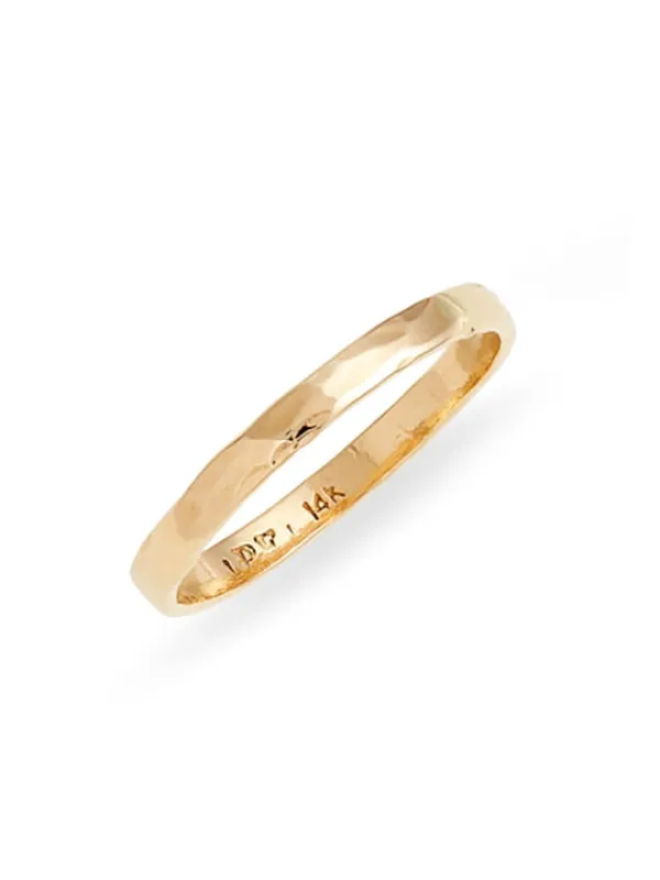 2mm Hammered Gold Ring sold by POPPY FINCH