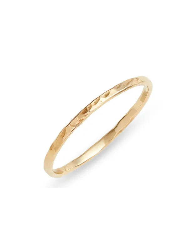 Slim Hammered Gold Ring sold by POPPY FINCH