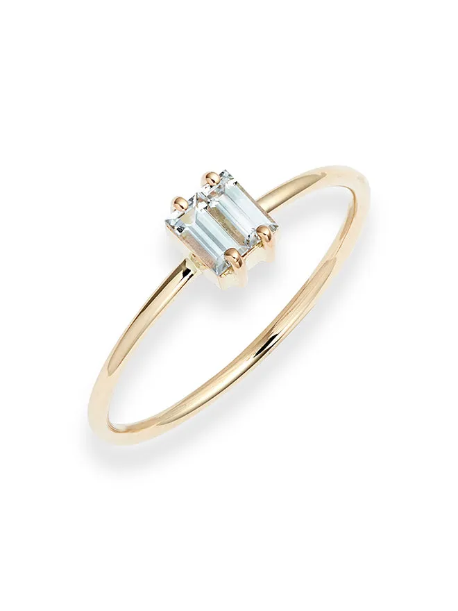 Double Baguette White Sapphire Ring sold by POPPY FINCH