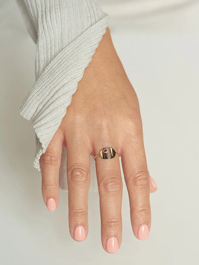 Oval Ruby Signet Ring sold by POPPY FINCH product image thumbnail 2