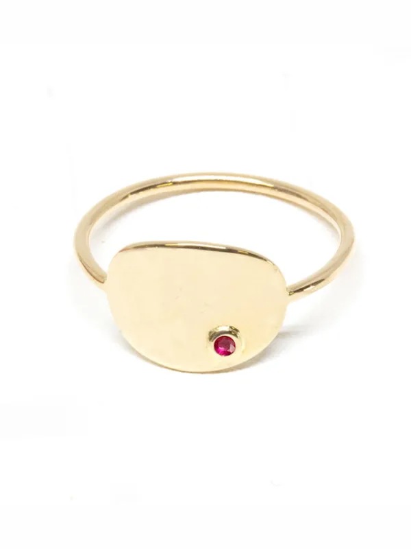 Oval Ruby Signet Ring sold by POPPY FINCH
