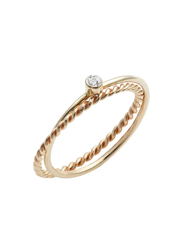 Intertwine Gold Ring sold by POPPY FINCH