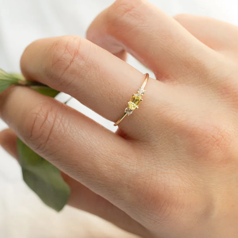 Yellow Sapphire Diamond Ring sold by POPPY FINCH product image thumbnail 3