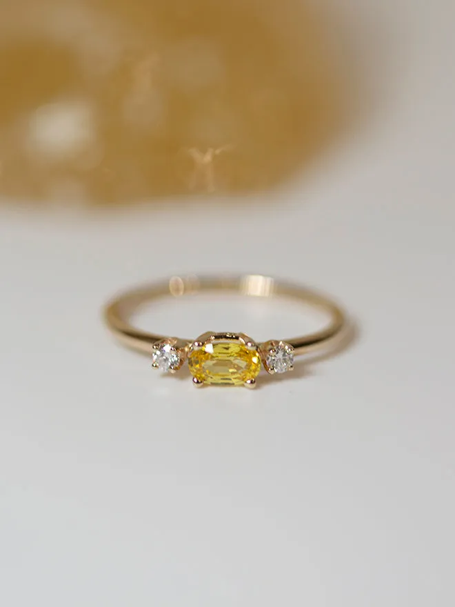 Yellow Sapphire Diamond Ring sold by POPPY FINCH product image thumbnail 2