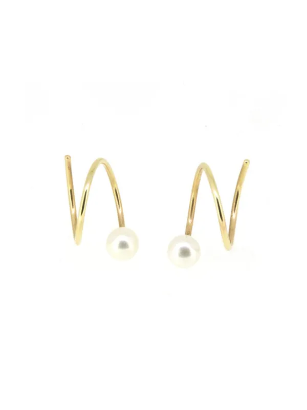 Pearl Spiral Earrings sold by POPPY FINCH