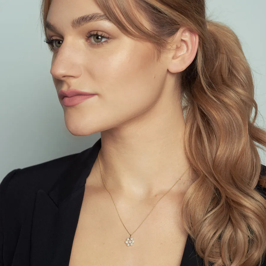 Pearl Flower Pendant Necklace sold by POPPY FINCH product image thumbnail 5