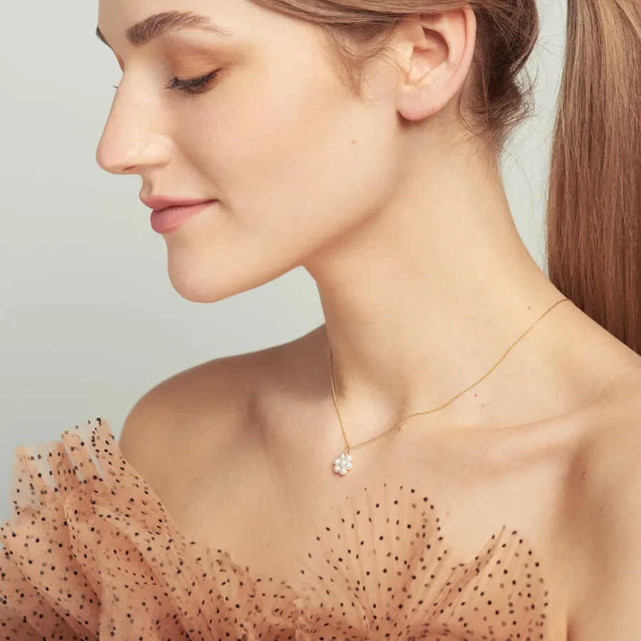 Pearl Flower Pendant Necklace sold by POPPY FINCH product image thumbnail 2