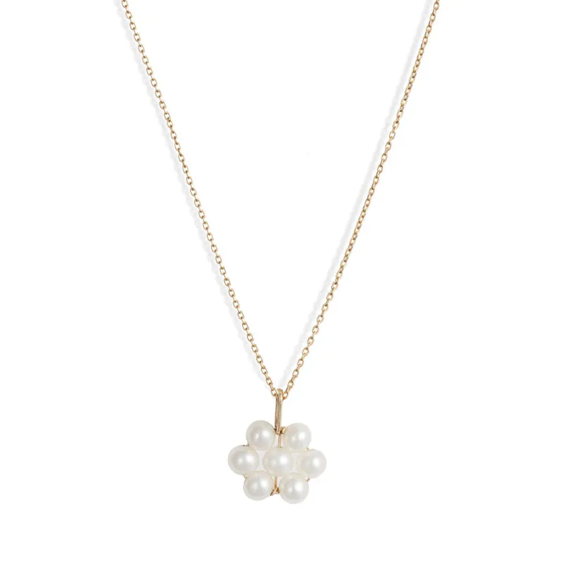 Pearl Flower Pendant Necklace sold by POPPY FINCH