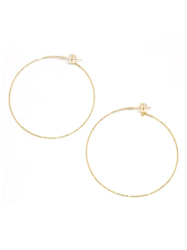 18K Large Skinny Beaded Hoop Earrings sold by POPPY FINCH