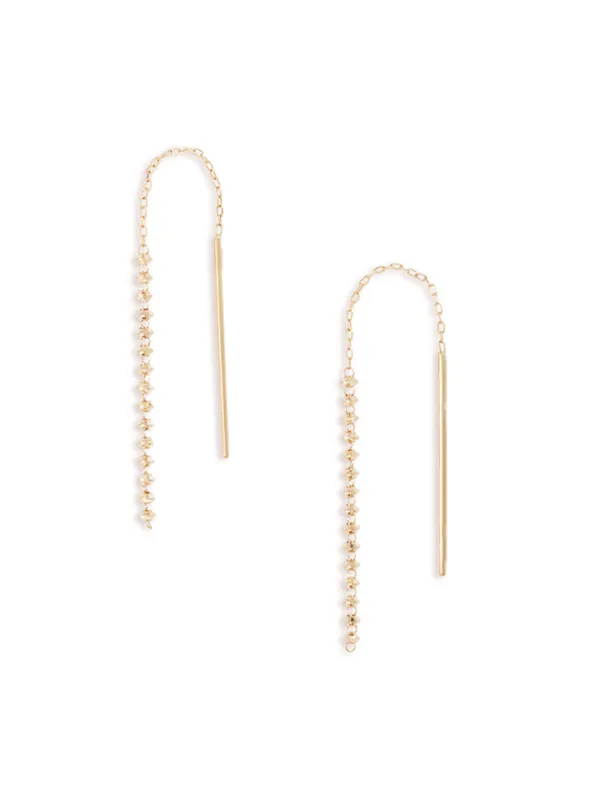 18K Short Shimmer Threader Earrings sold by POPPY FINCH