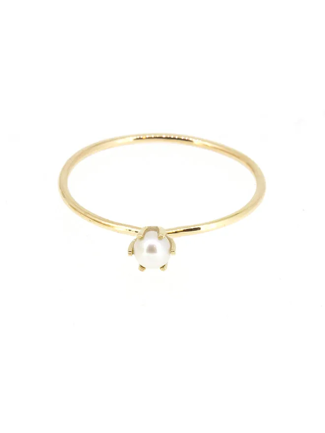 Pearl Solitaire Ring sold by POPPY FINCH