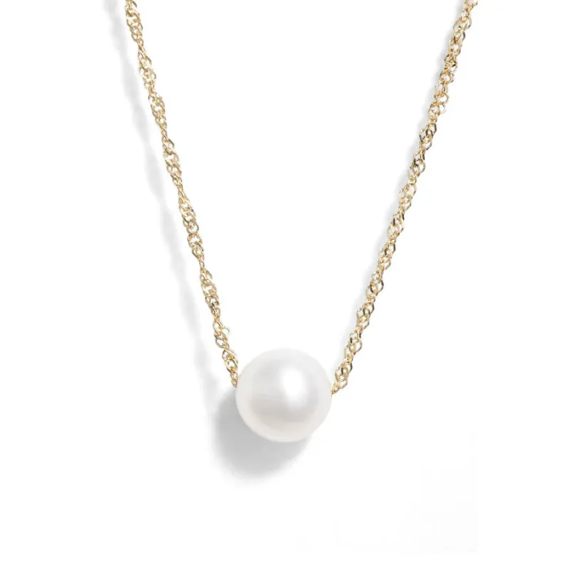 Pearl Solitaire Necklace sold by POPPY FINCH