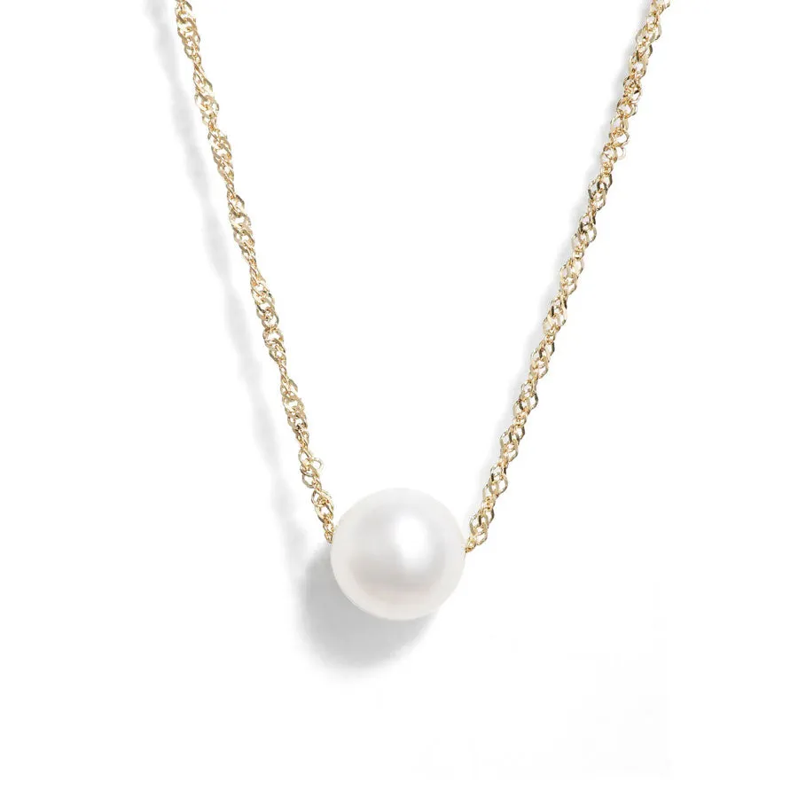 Pearl Solitaire Necklace sold by POPPY FINCH