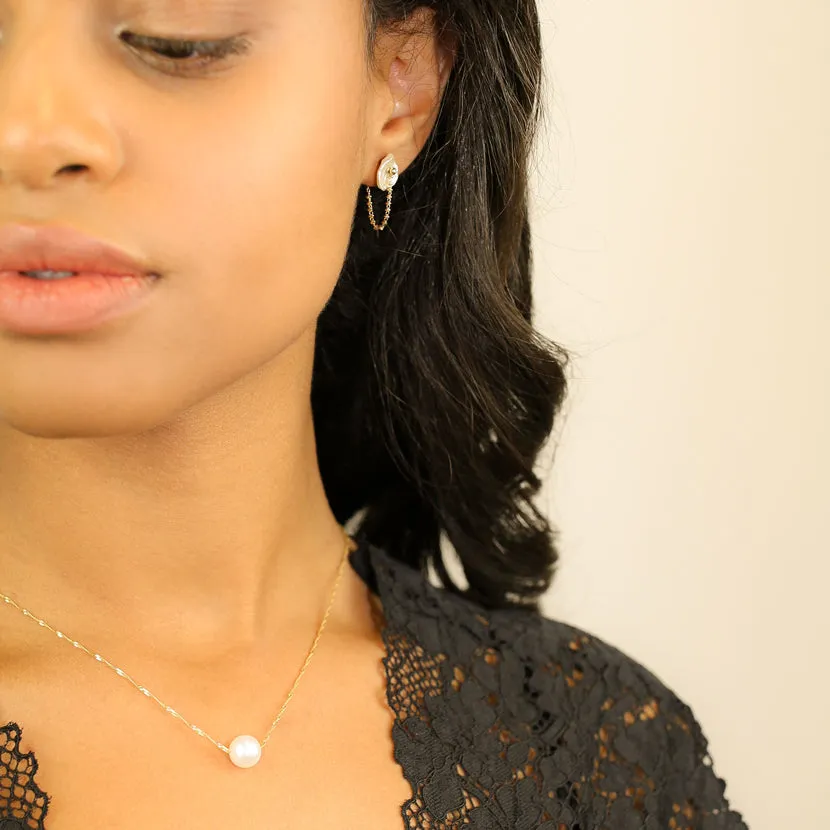 Pearl Solitaire Necklace sold by POPPY FINCH product image thumbnail 3