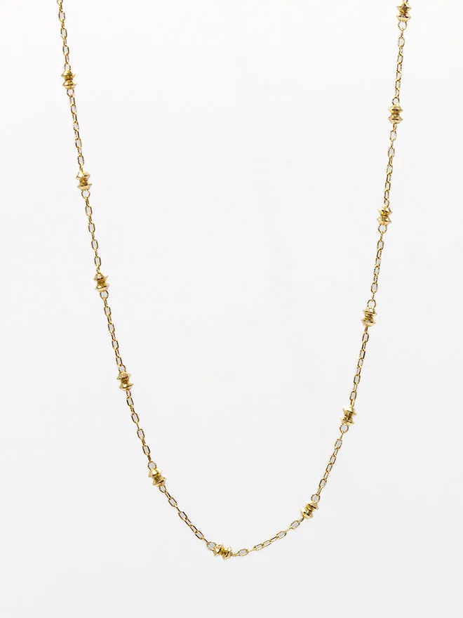 18K Duo Bead Station Necklace sold by POPPY FINCH