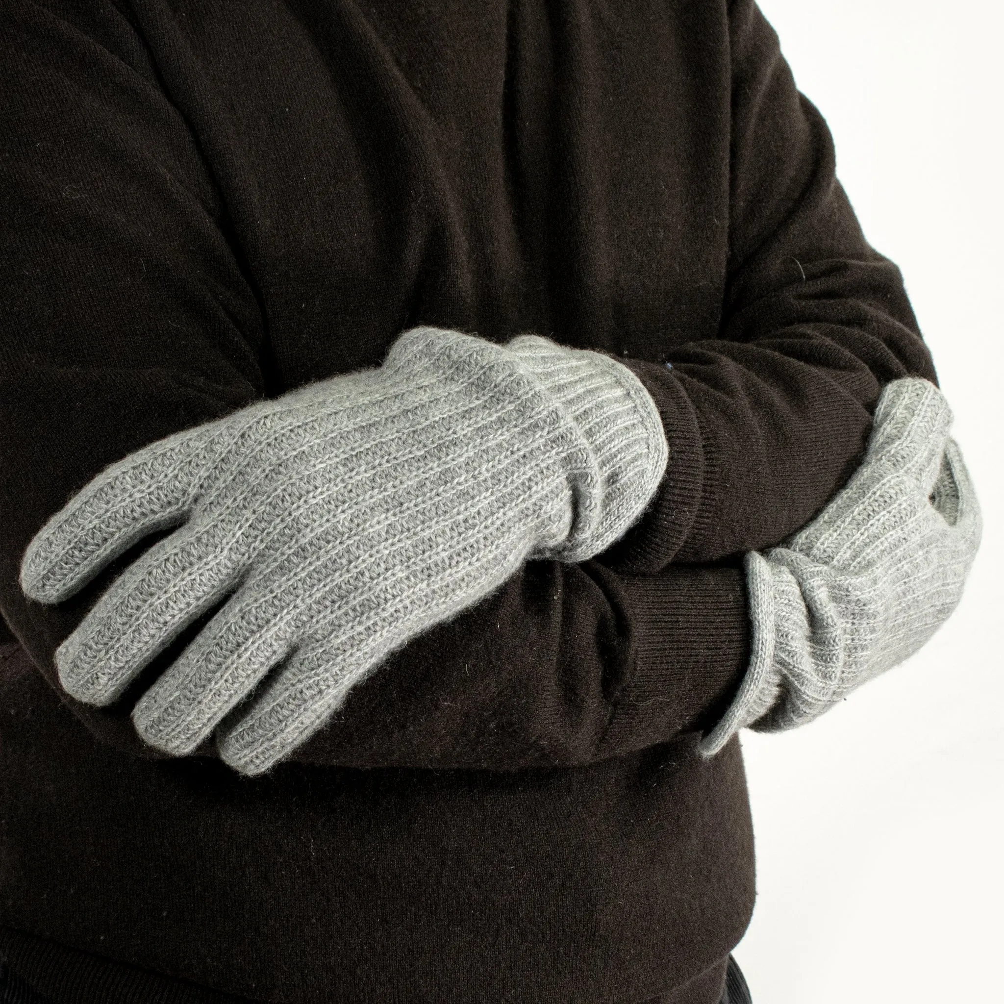 MEN'S RIBBED CASHMERE GLOVES sold by Portolano