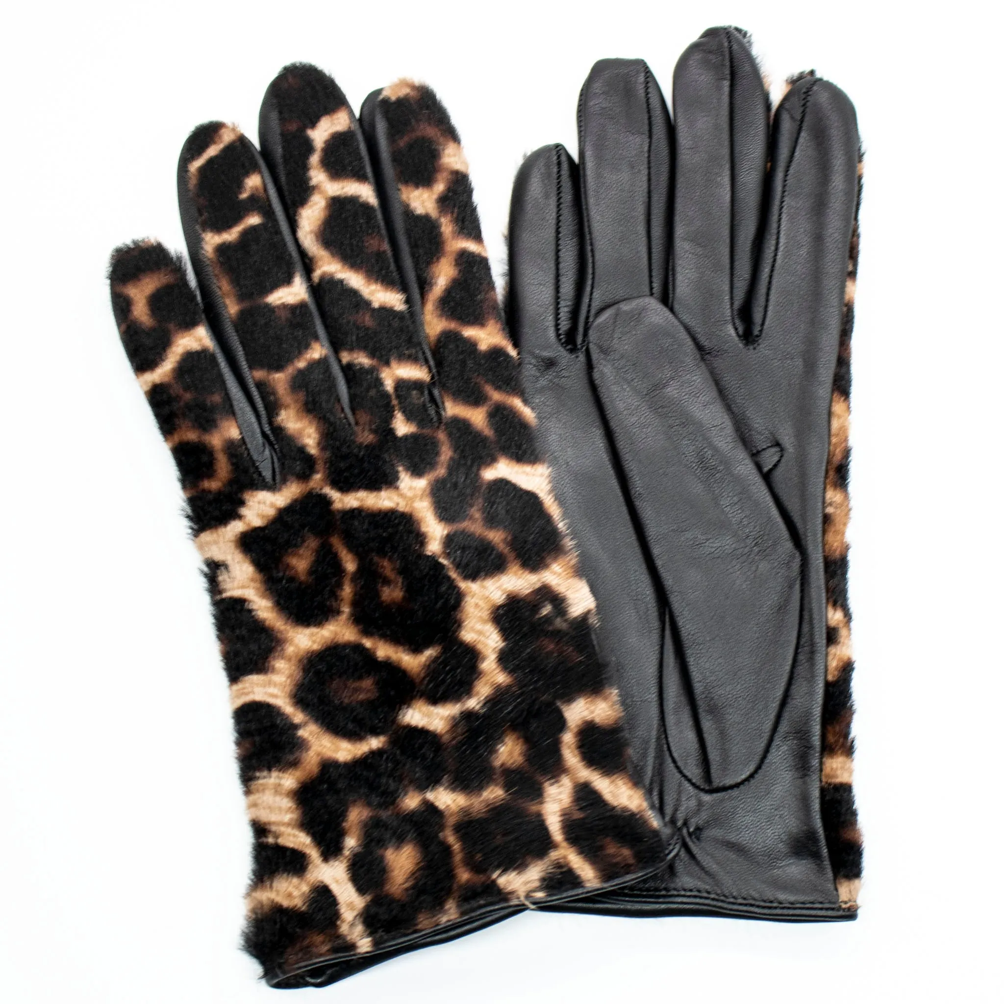 TECH LEATHER GLOVES IN ANIMAL PRINT sold by Portolano