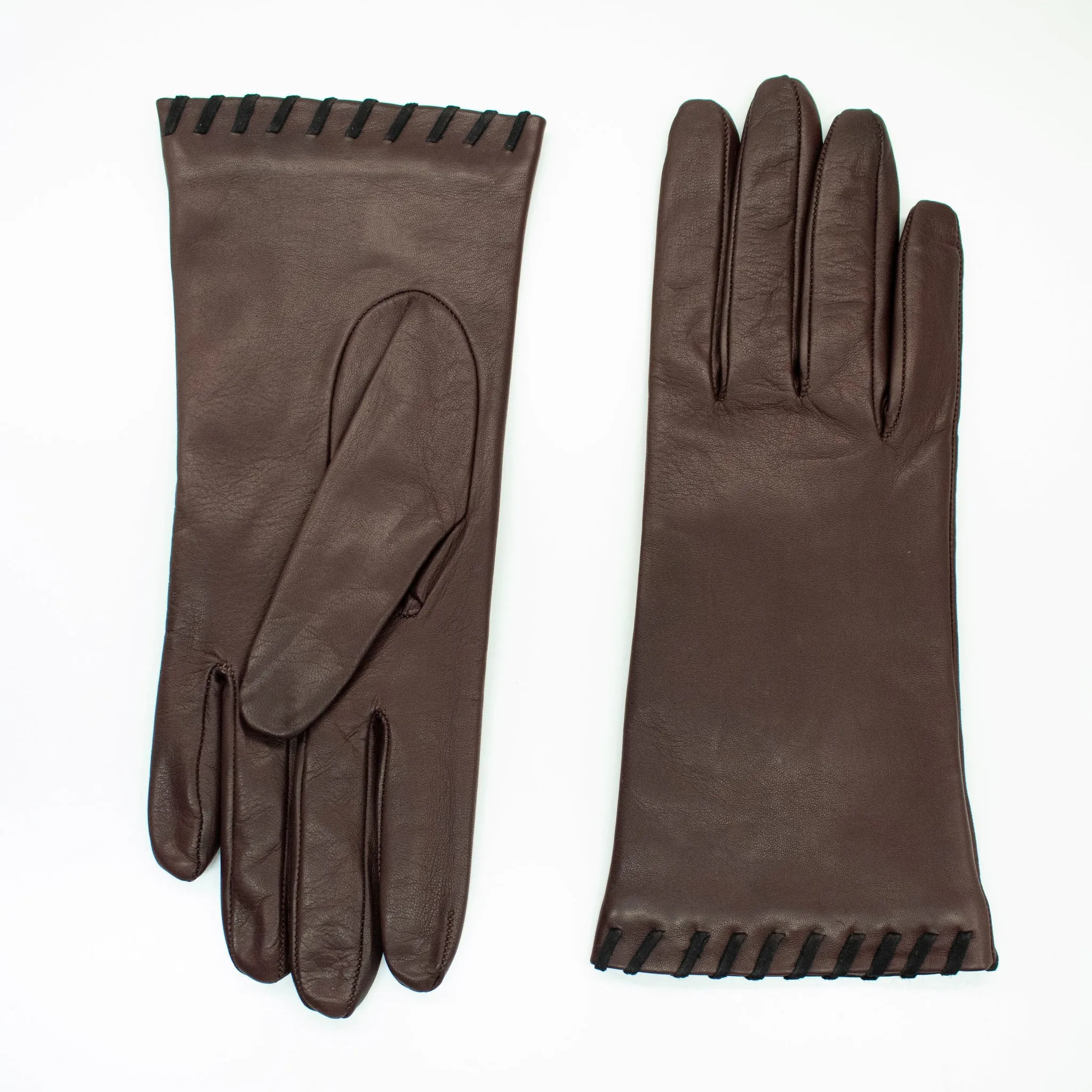 LEATHER GLOVE WITH SUEDE CONTRAST STITCH sold by Portolano product image thumbnail 3