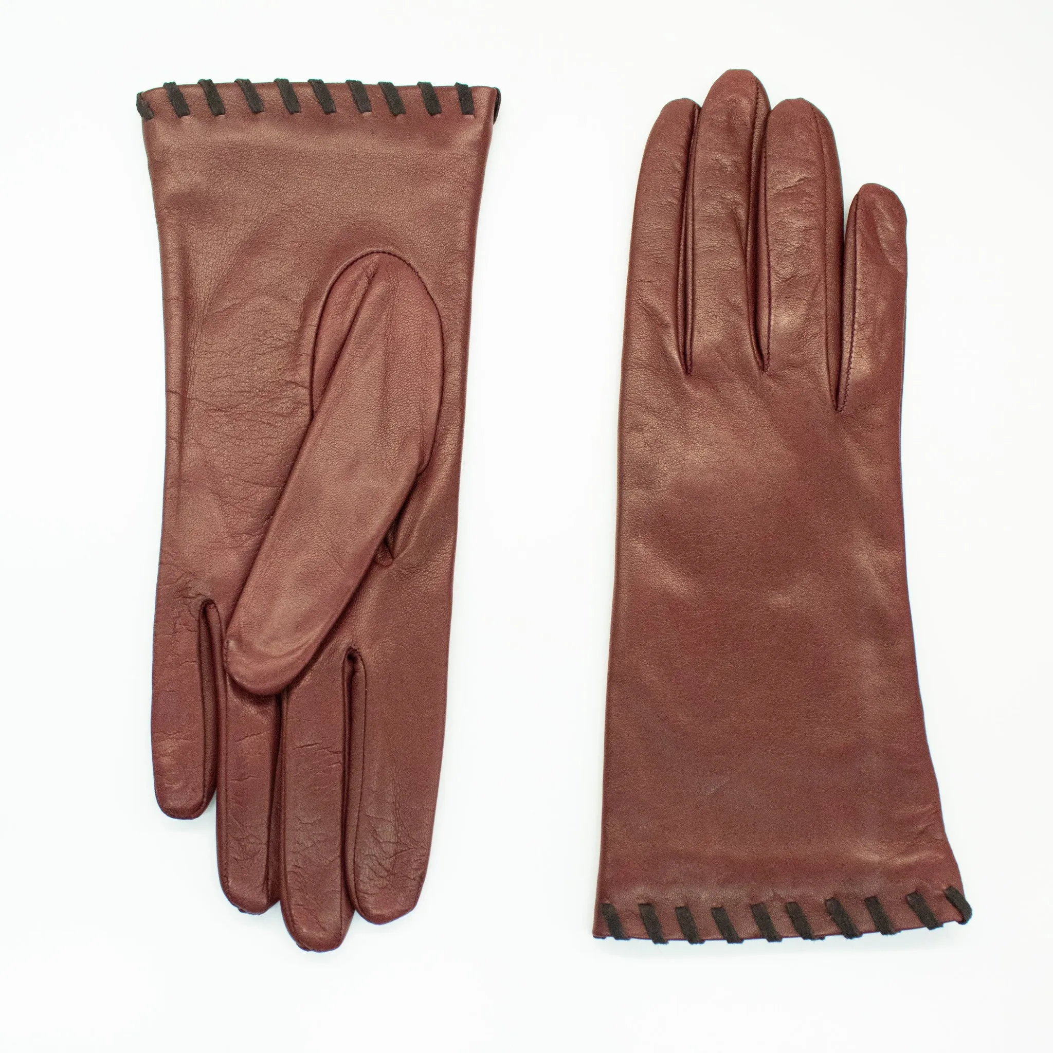 LEATHER GLOVE WITH SUEDE CONTRAST STITCH sold by Portolano product image thumbnail 2