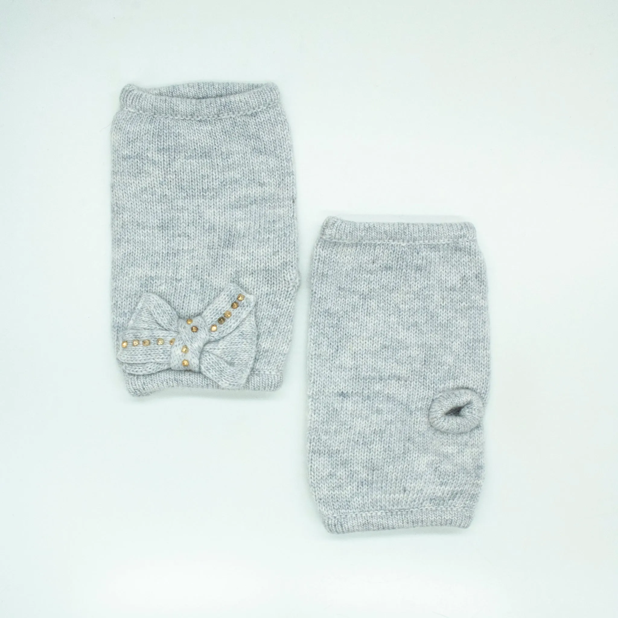 FINGERLESS GLOVES WITH BOW AND STUDS sold by Portolano product image thumbnail 2