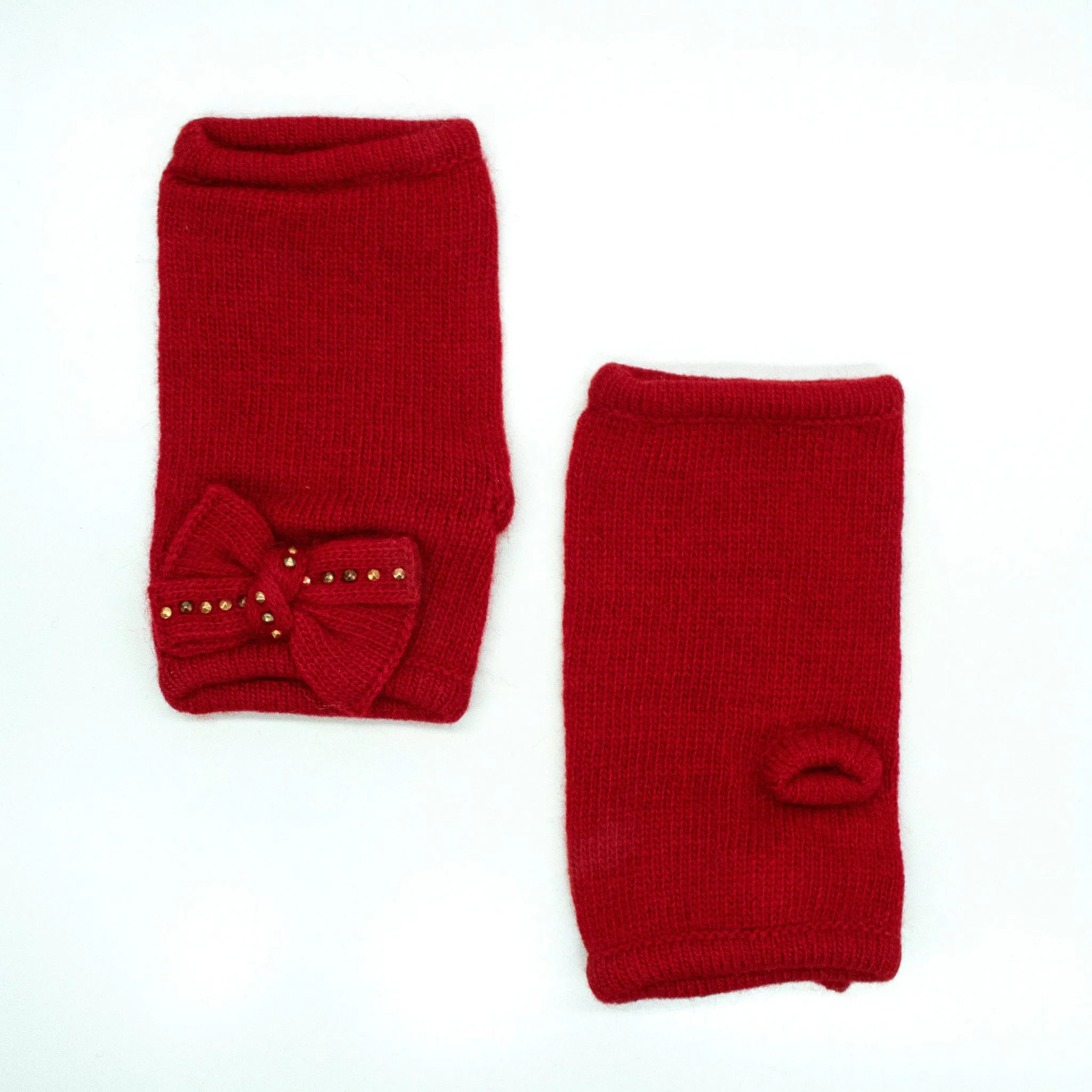 FINGERLESS GLOVES WITH BOW AND STUDS sold by Portolano
