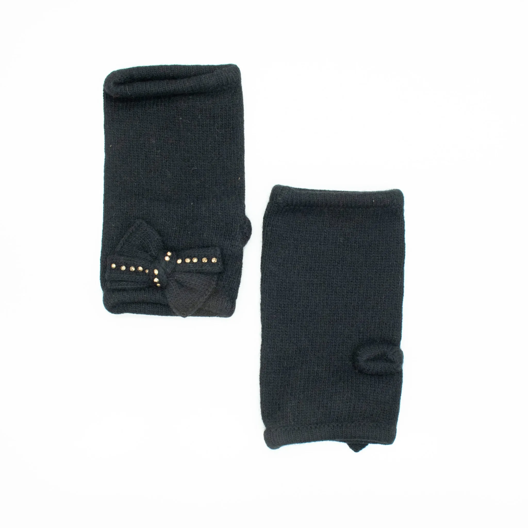 FINGERLESS GLOVES WITH BOW AND STUDS sold by Portolano product image thumbnail 3