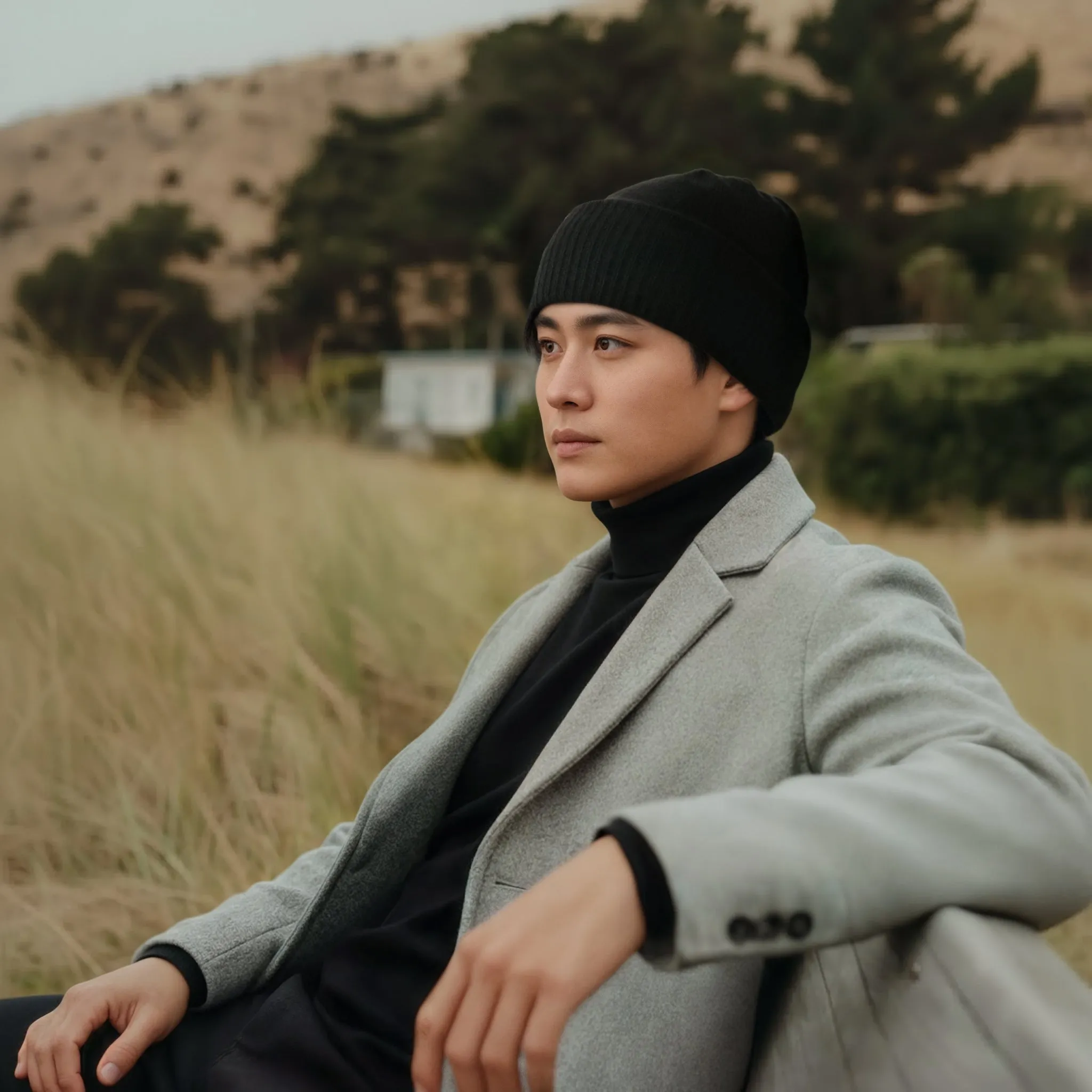 MEN'S BEANIE HAT WITH RIBBED CUFF sold by Portolano