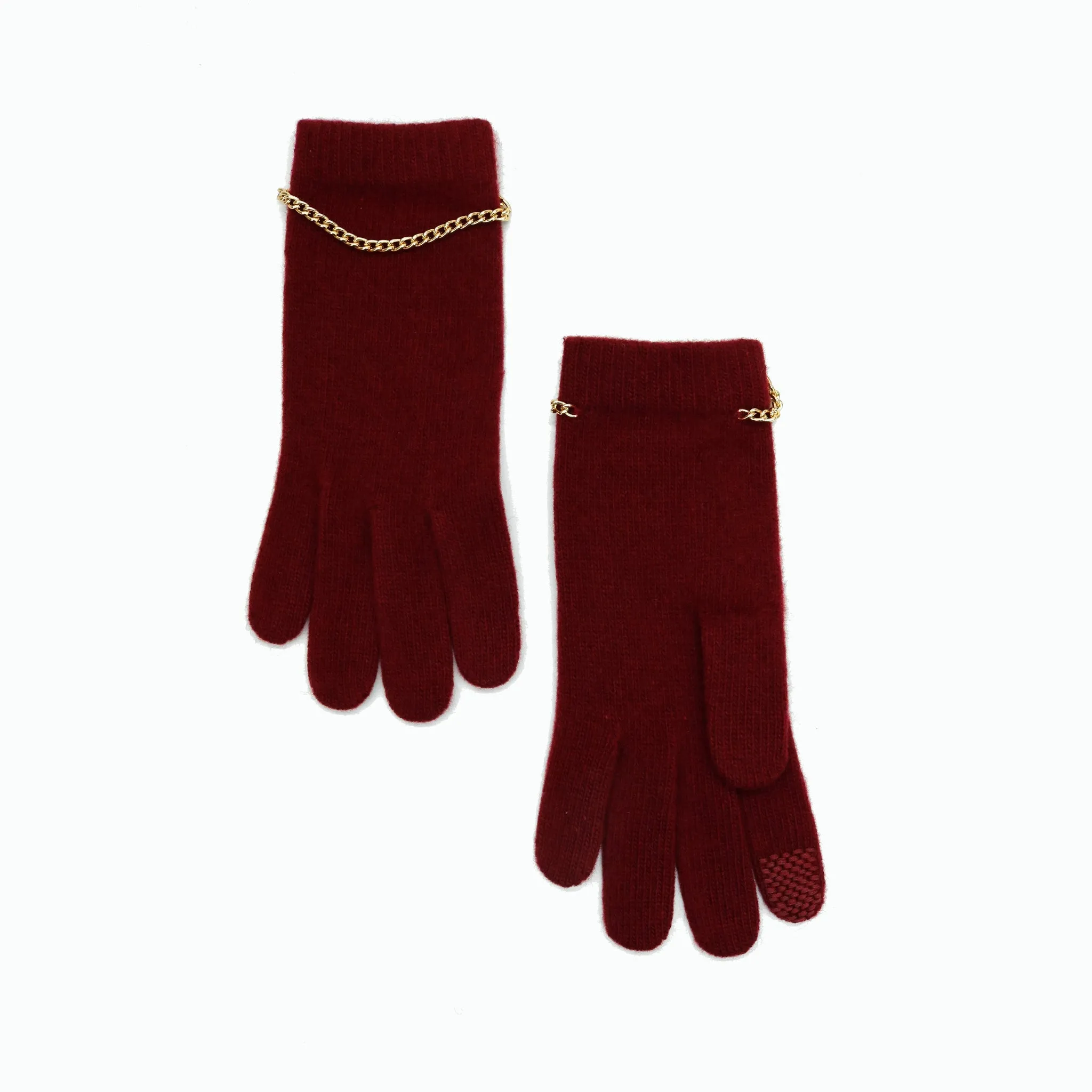 CASHMERE TECH GLOVES WITH CHAIN sold by Portolano product image thumbnail 3