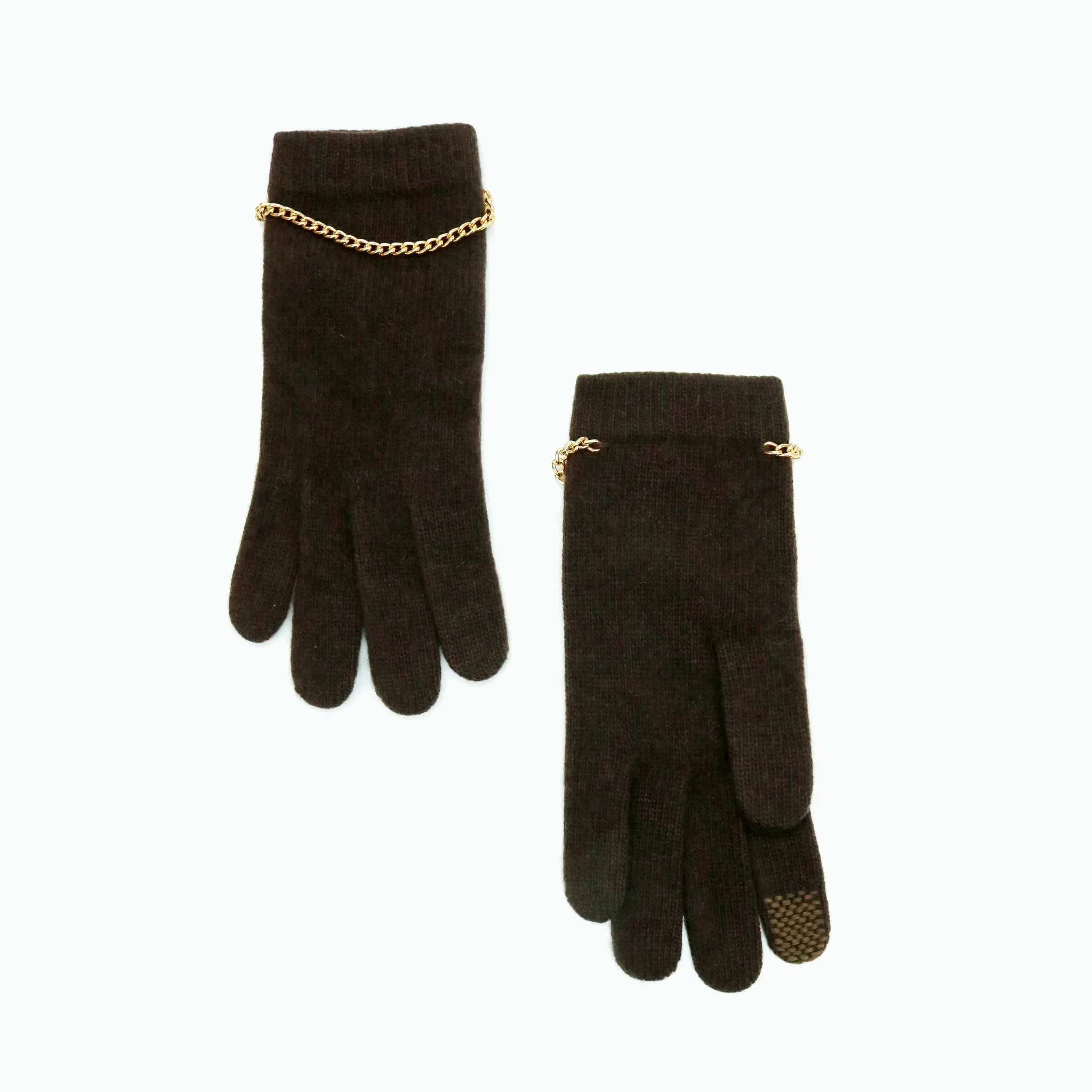 CASHMERE TECH GLOVES WITH CHAIN sold by Portolano