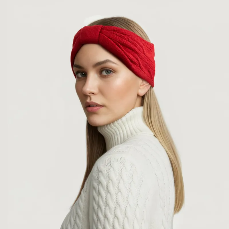 CASHMERE CABLE HEADBAND sold by Portolano