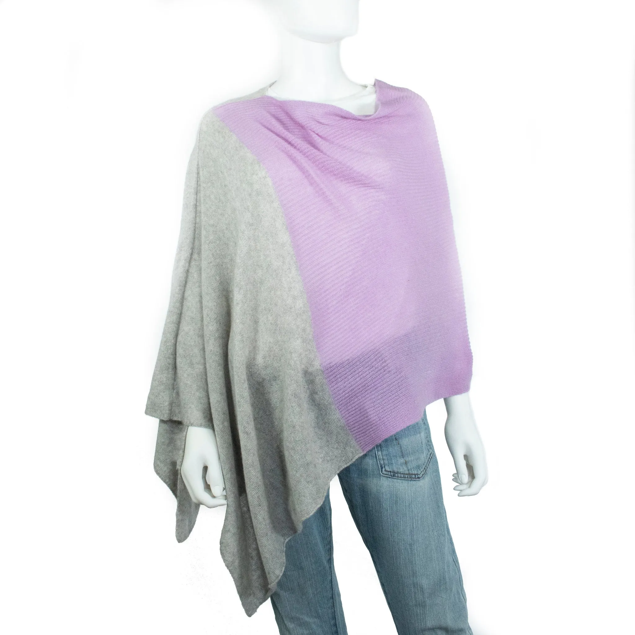 CASHMERE TWO TONE PONCHO sold by Portolano product image thumbnail 4