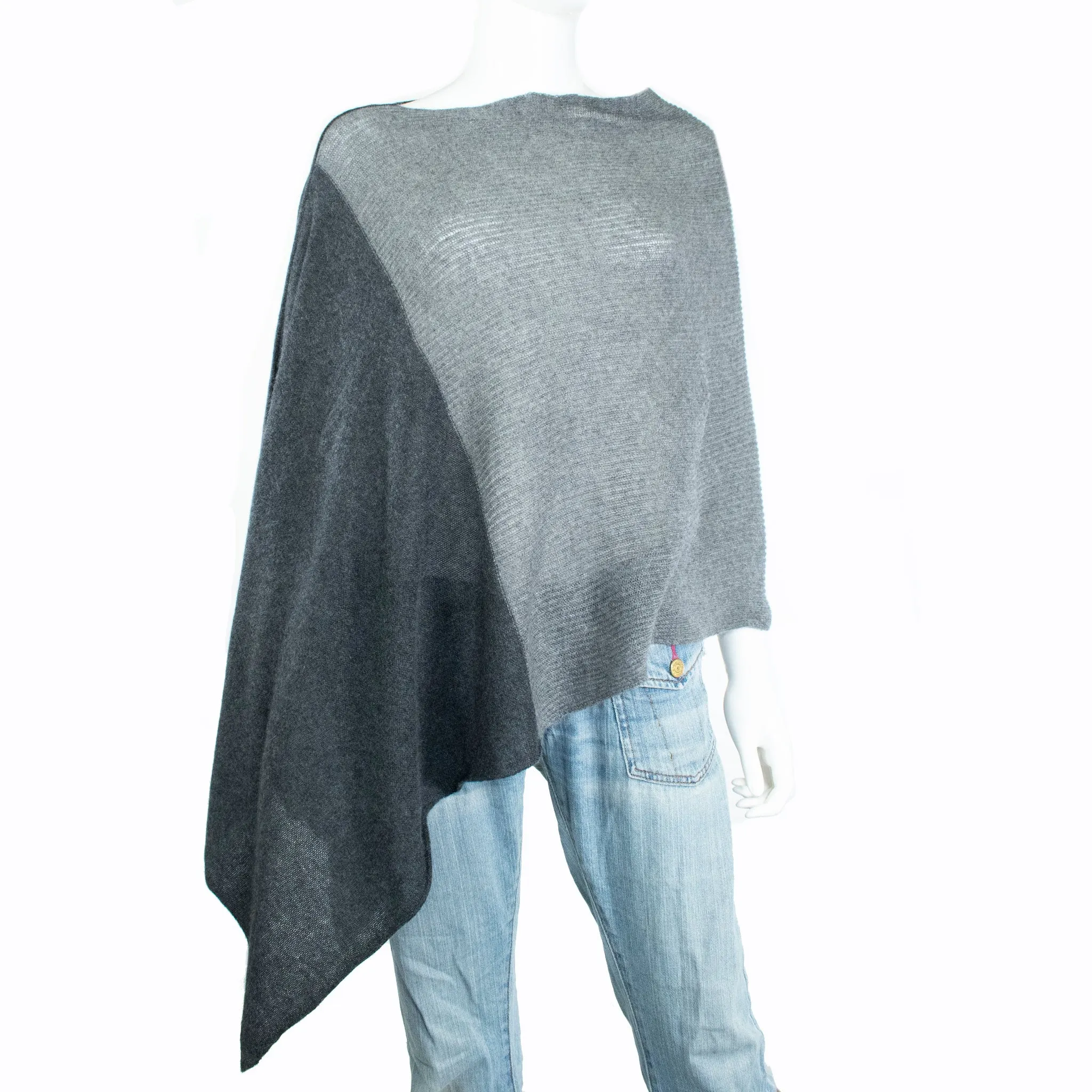 CASHMERE TWO TONE PONCHO sold by Portolano