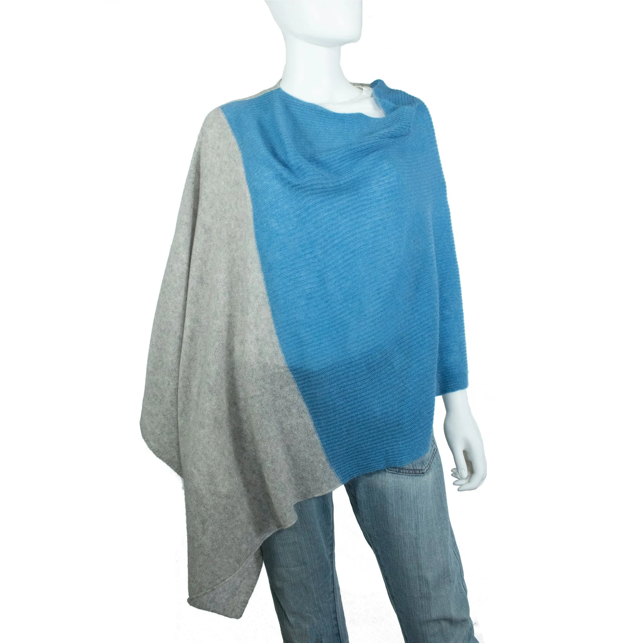 CASHMERE TWO TONE PONCHO sold by Portolano product image thumbnail 3