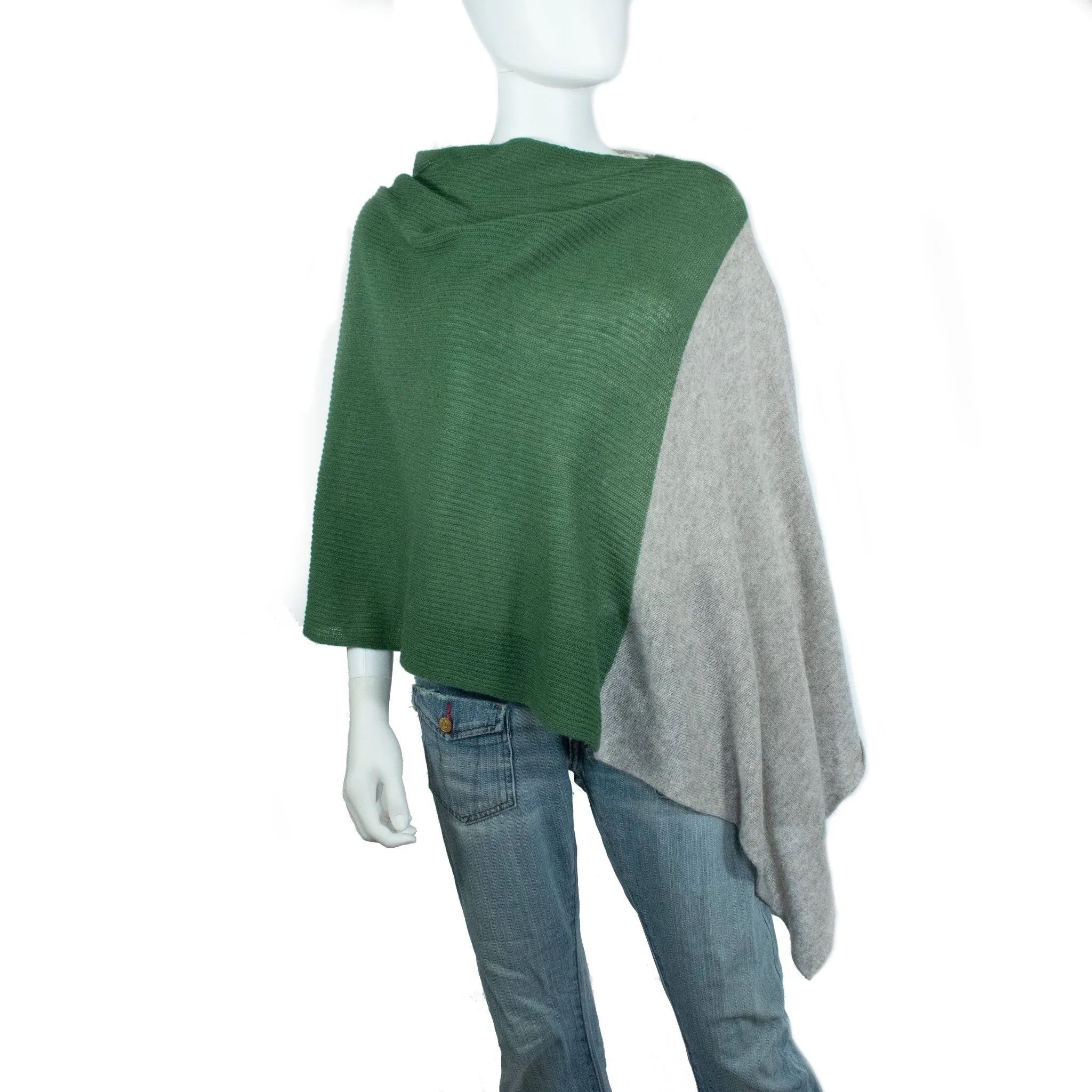 CASHMERE TWO TONE PONCHO sold by Portolano product image thumbnail 2