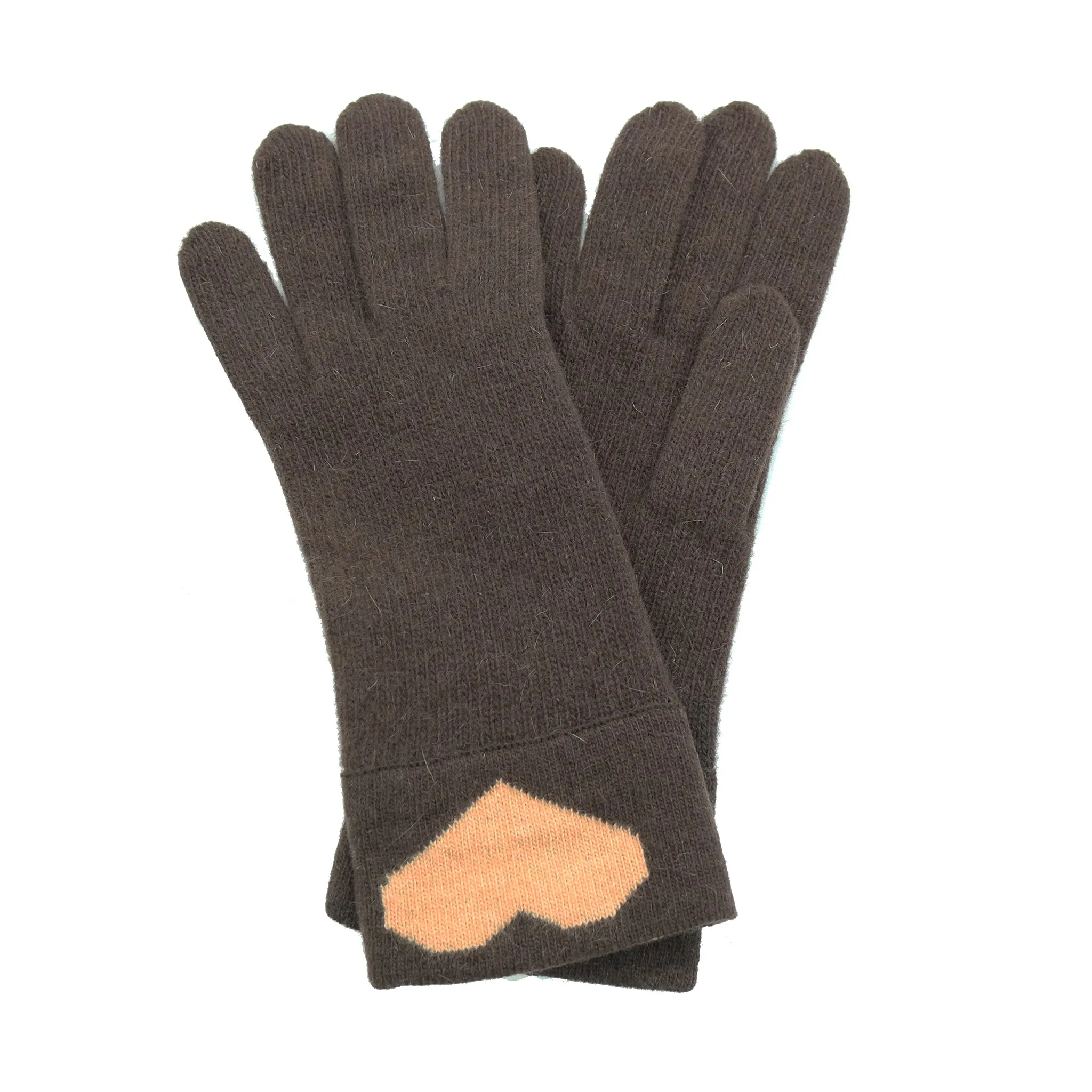 COLOR BLOCK GLOVES WITH HEART sold by Portolano