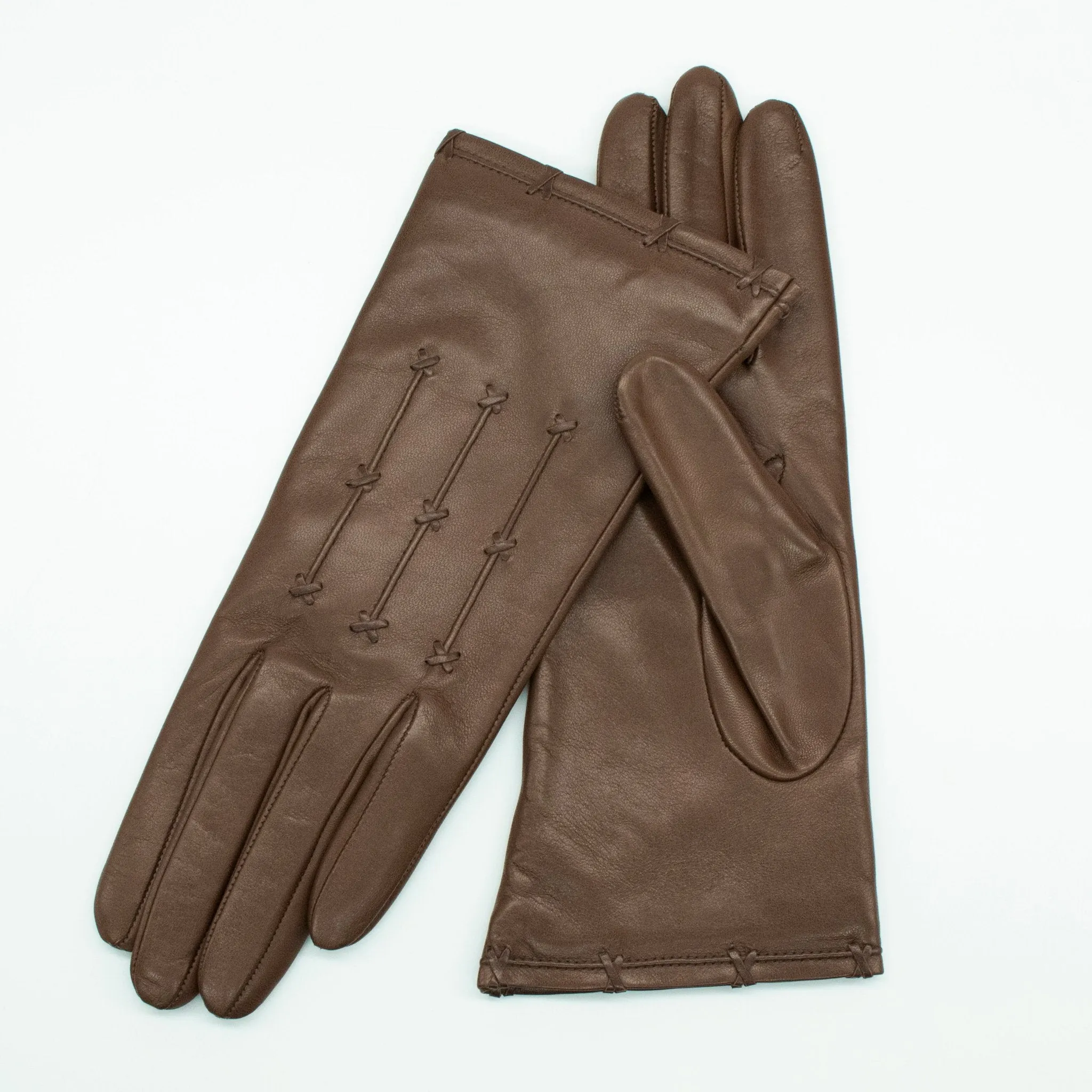 LEATHER GLOVE WITH CRISS CROSS DETAILS sold by Portolano product image thumbnail 3