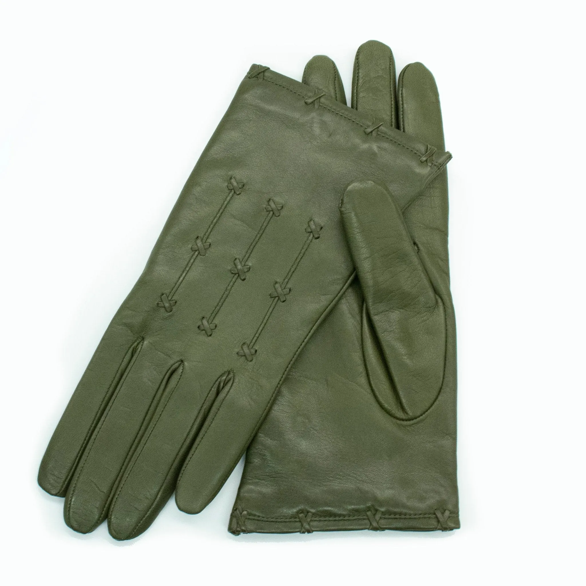 LEATHER GLOVE WITH CRISS CROSS DETAILS sold by Portolano product image thumbnail 2