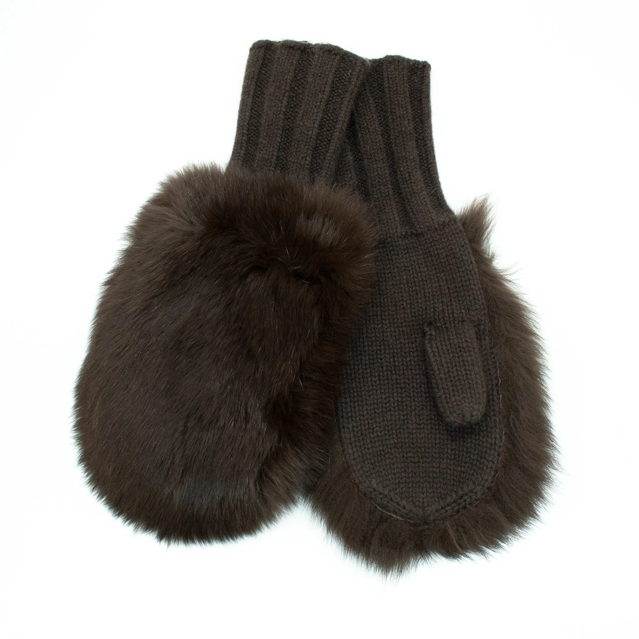 CASHMERE MITTEN WITH FUR TRIM sold by Portolano product image thumbnail 3