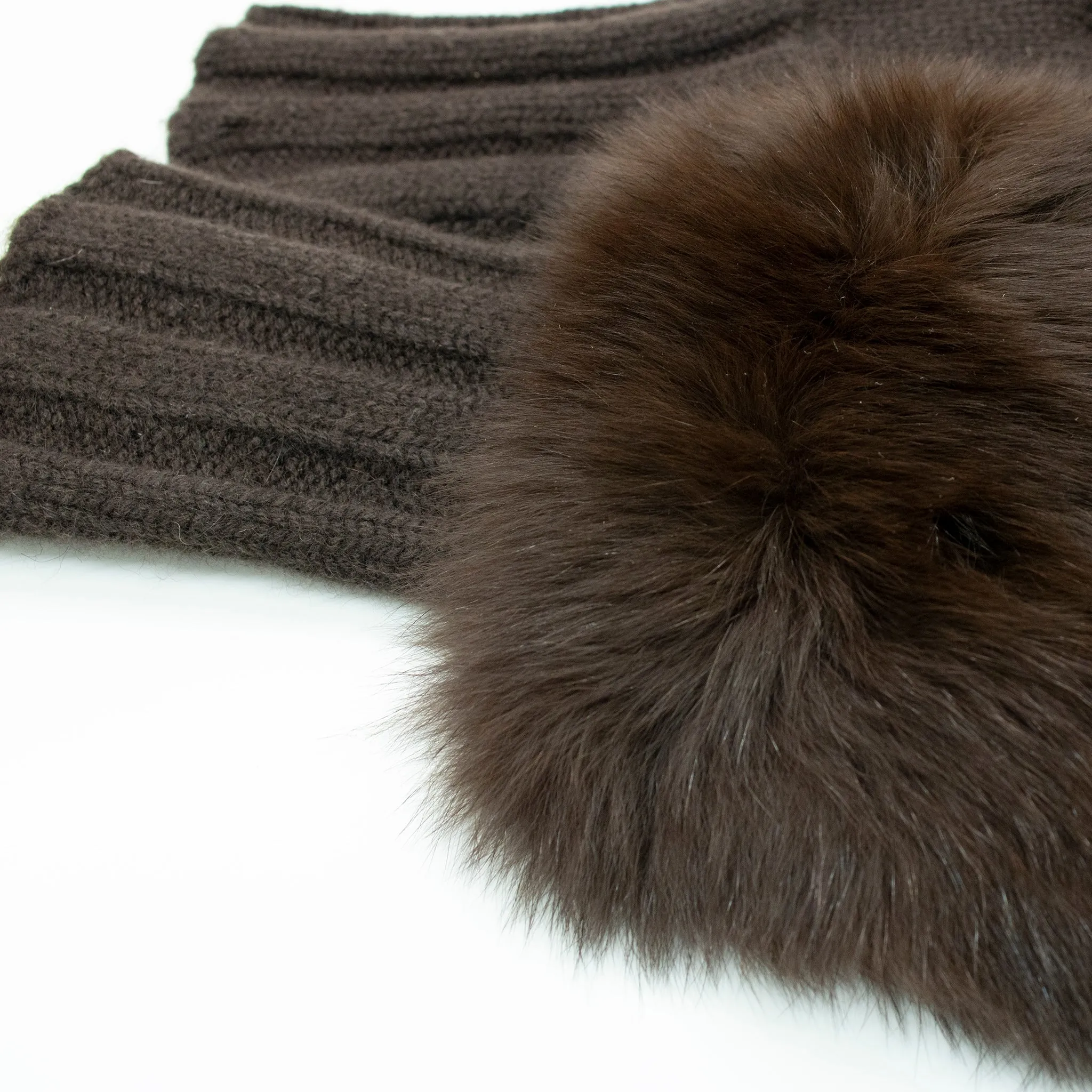 CASHMERE MITTEN WITH FUR TRIM sold by Portolano product image thumbnail 4