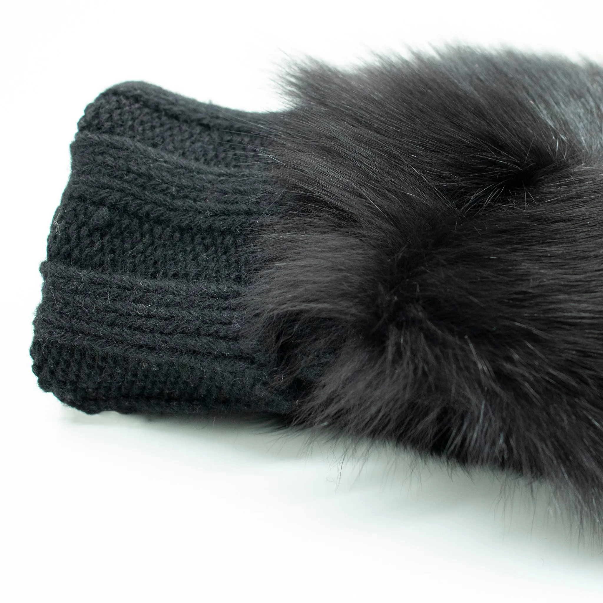 CASHMERE MITTEN WITH FUR TRIM sold by Portolano product image thumbnail 2
