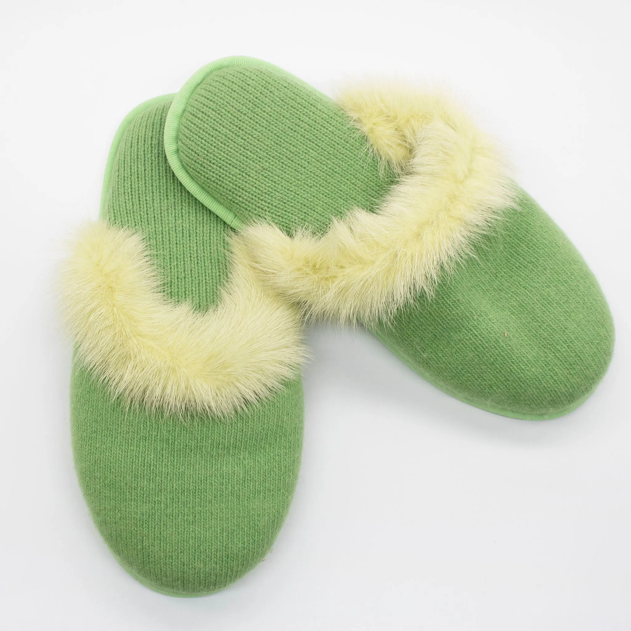 CASHMERE SLIPPERS WITH MINK TRIM sold by Portolano product image thumbnail 3