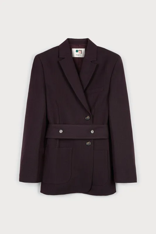 BURGUNDY BELTED BLAZER sold by Ports 1961