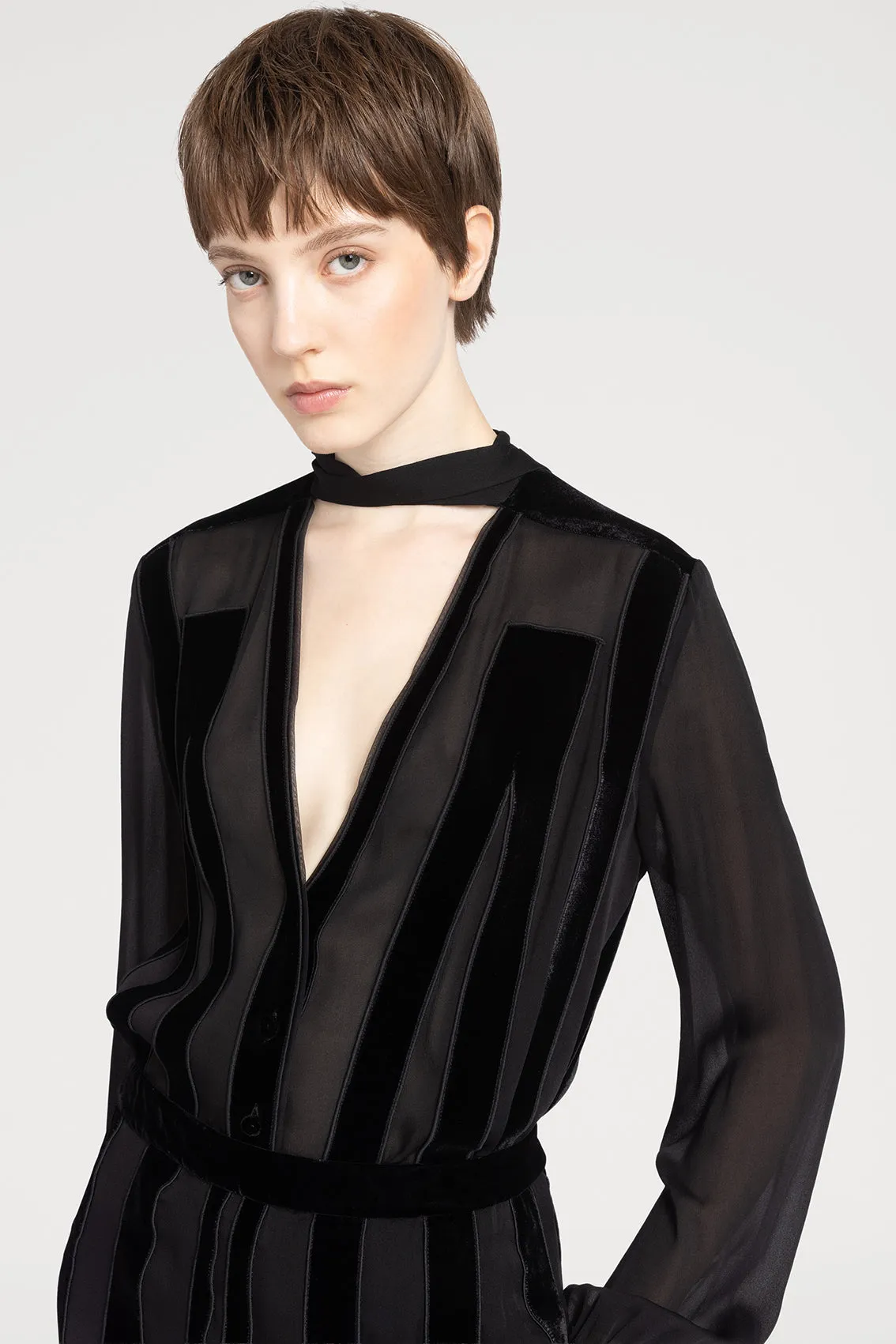 SILK STRIPED BLOUSE sold by Ports 1961 product image thumbnail 2