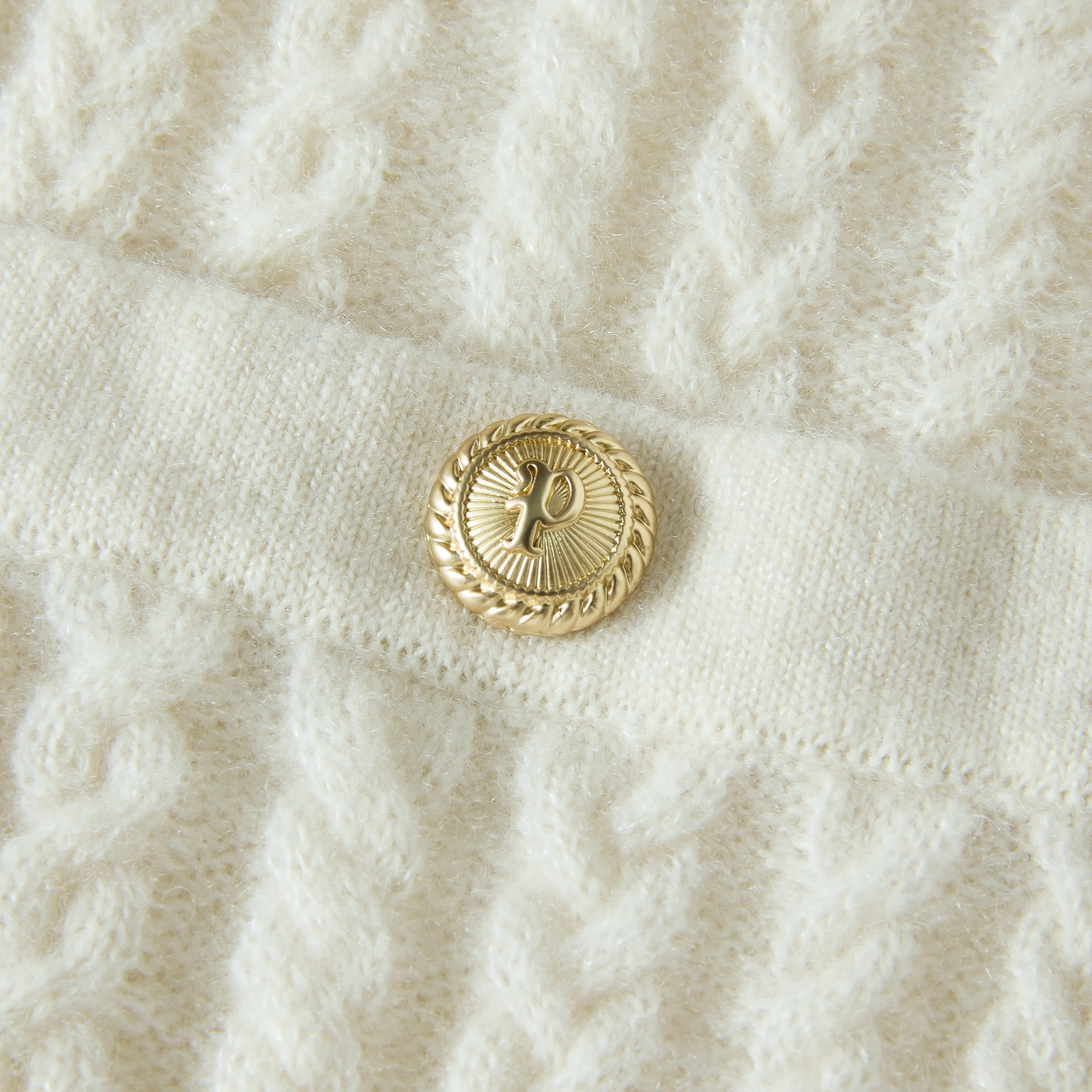 WHITE CABLE KNIT CARDIGAN sold by Ports 1961 product image thumbnail 4