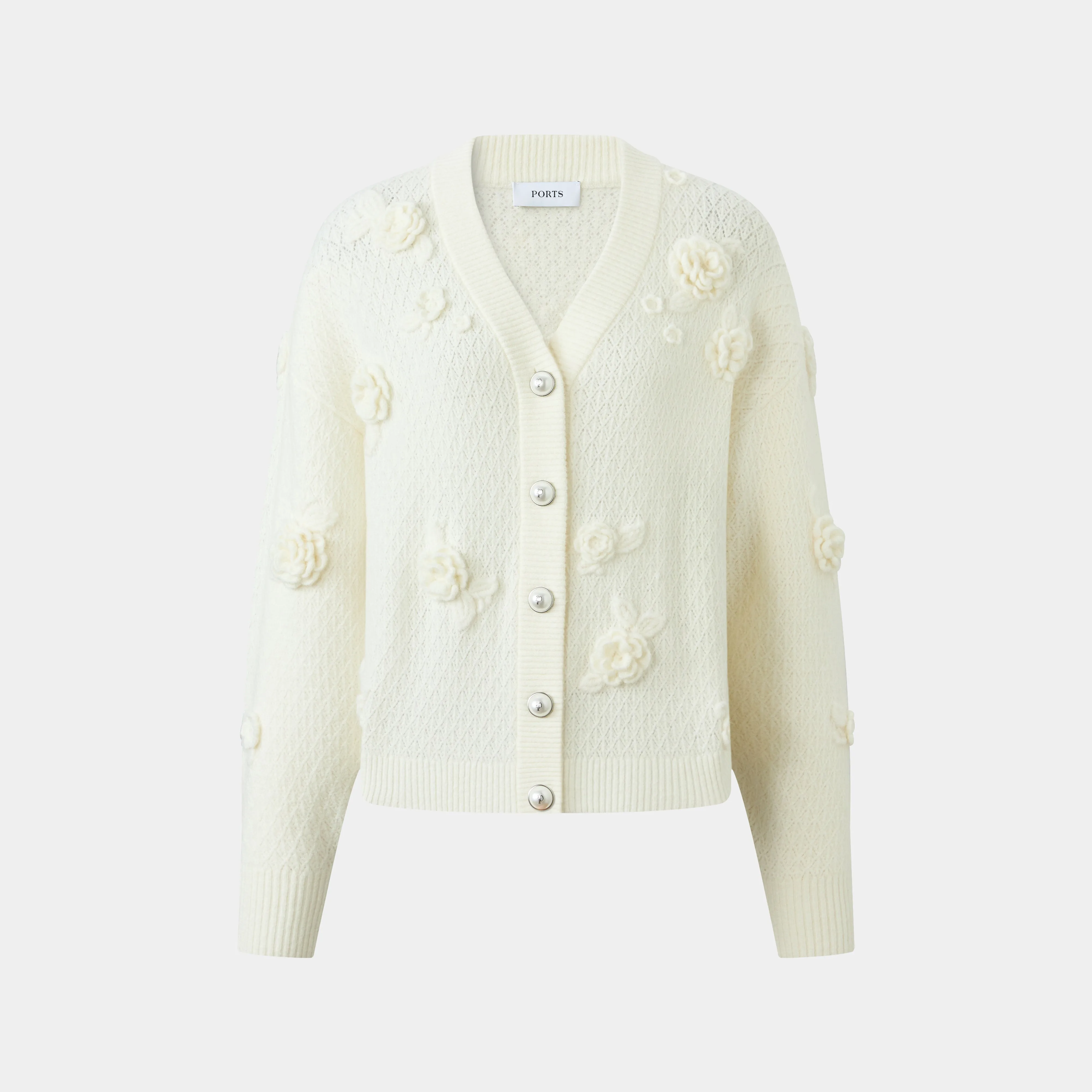 FLORAL DECOR KNIT CARDIGAN sold by Ports 1961