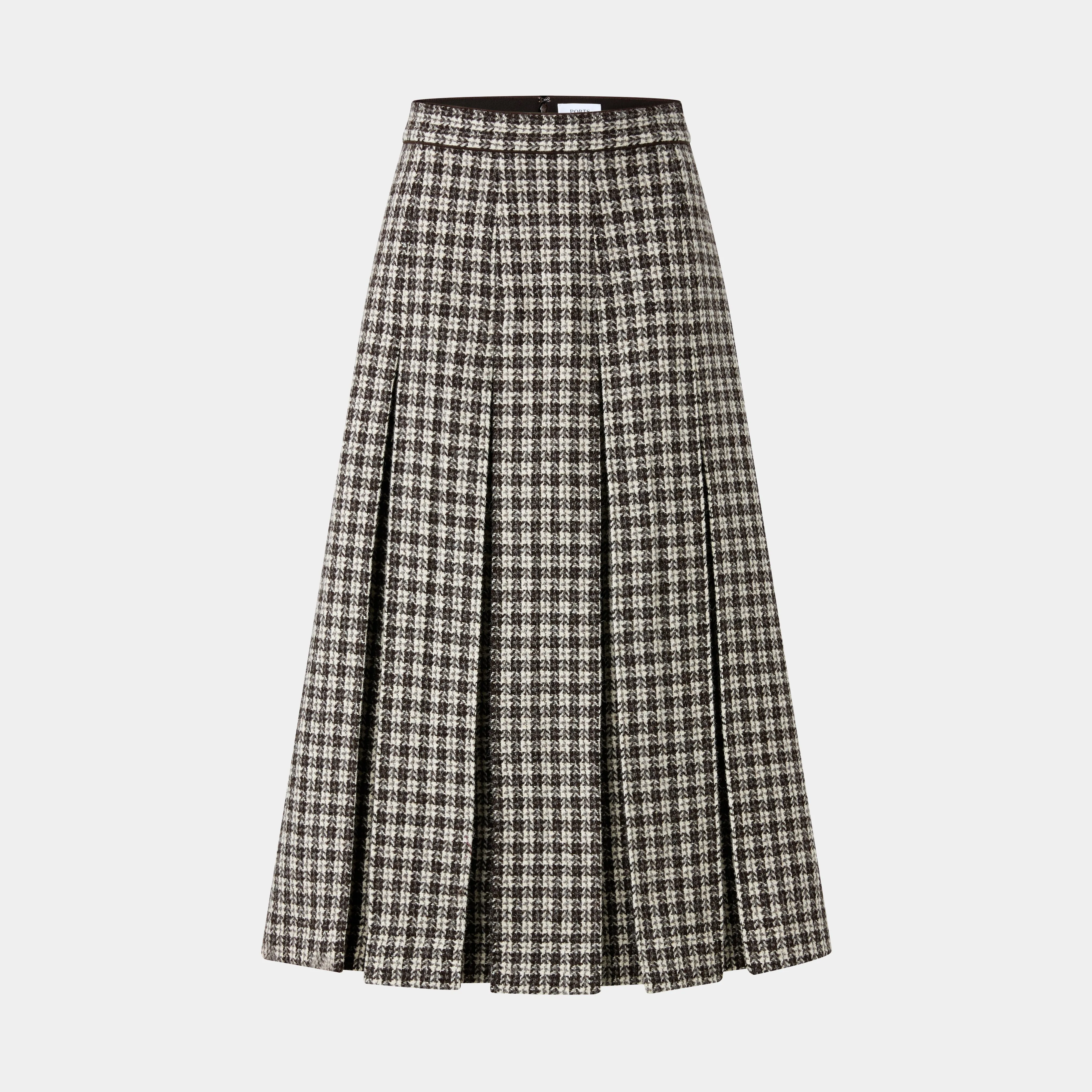 CHOCOLATE CHECKED SKIRT sold by Ports 1961