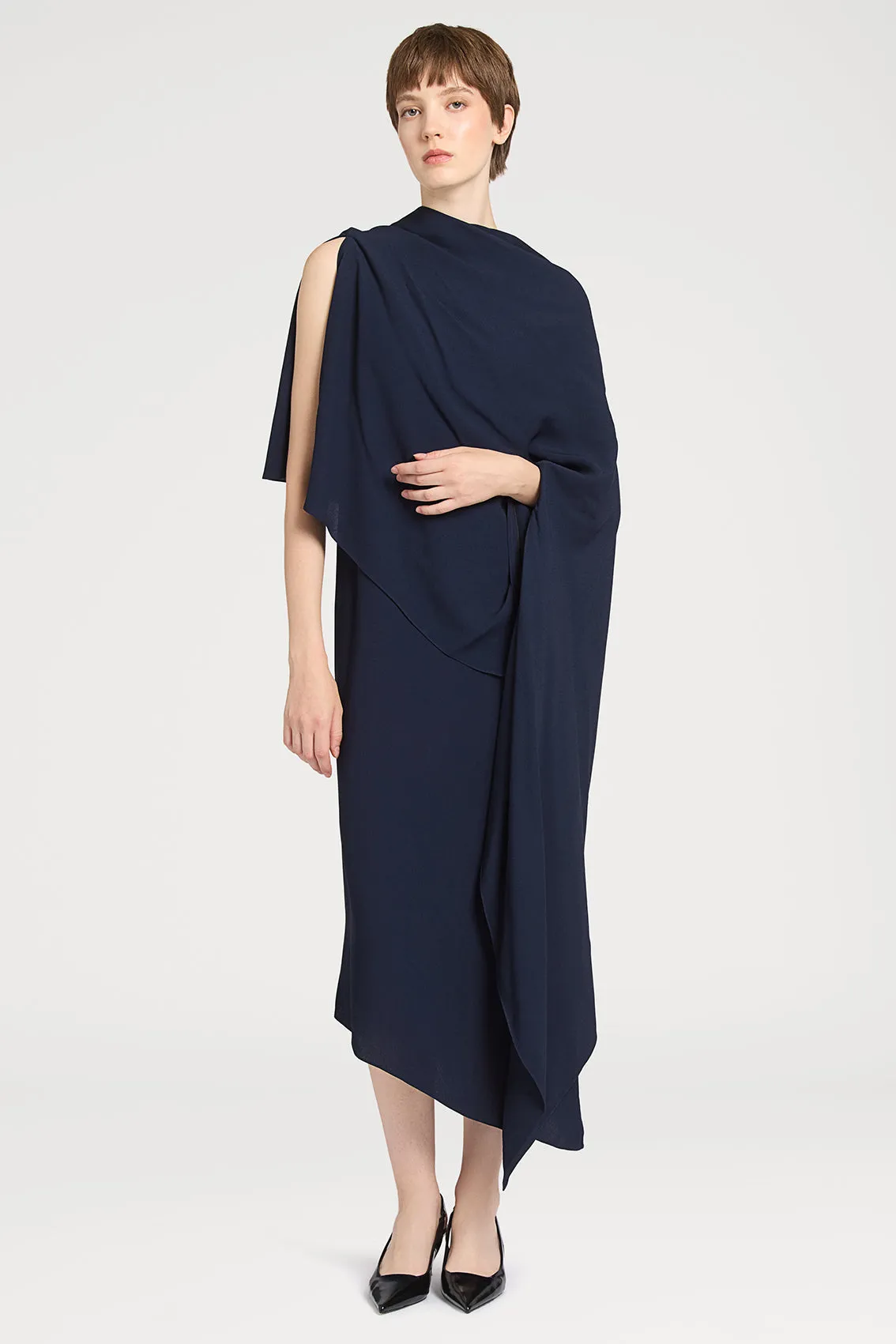 NAVY BLUE CAPE DRESS sold by Ports 1961 product image thumbnail 2