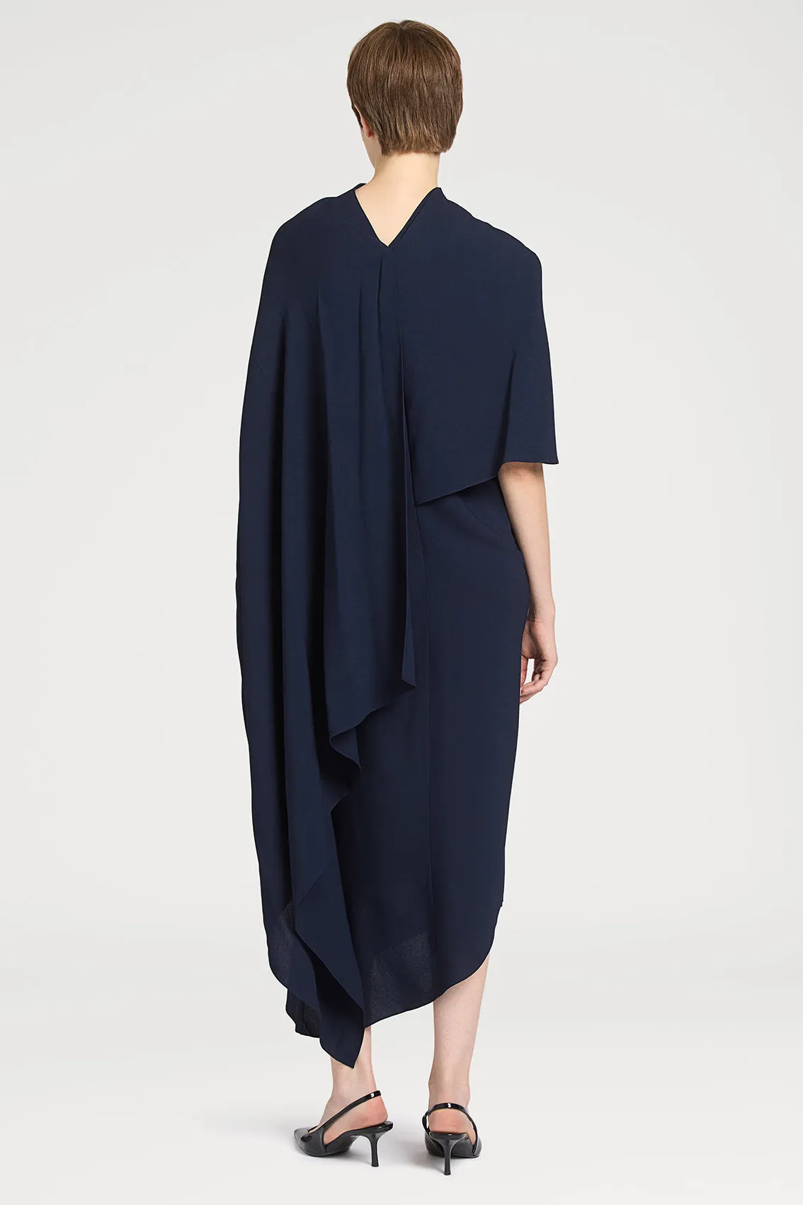 NAVY BLUE CAPE DRESS sold by Ports 1961 product image thumbnail 3