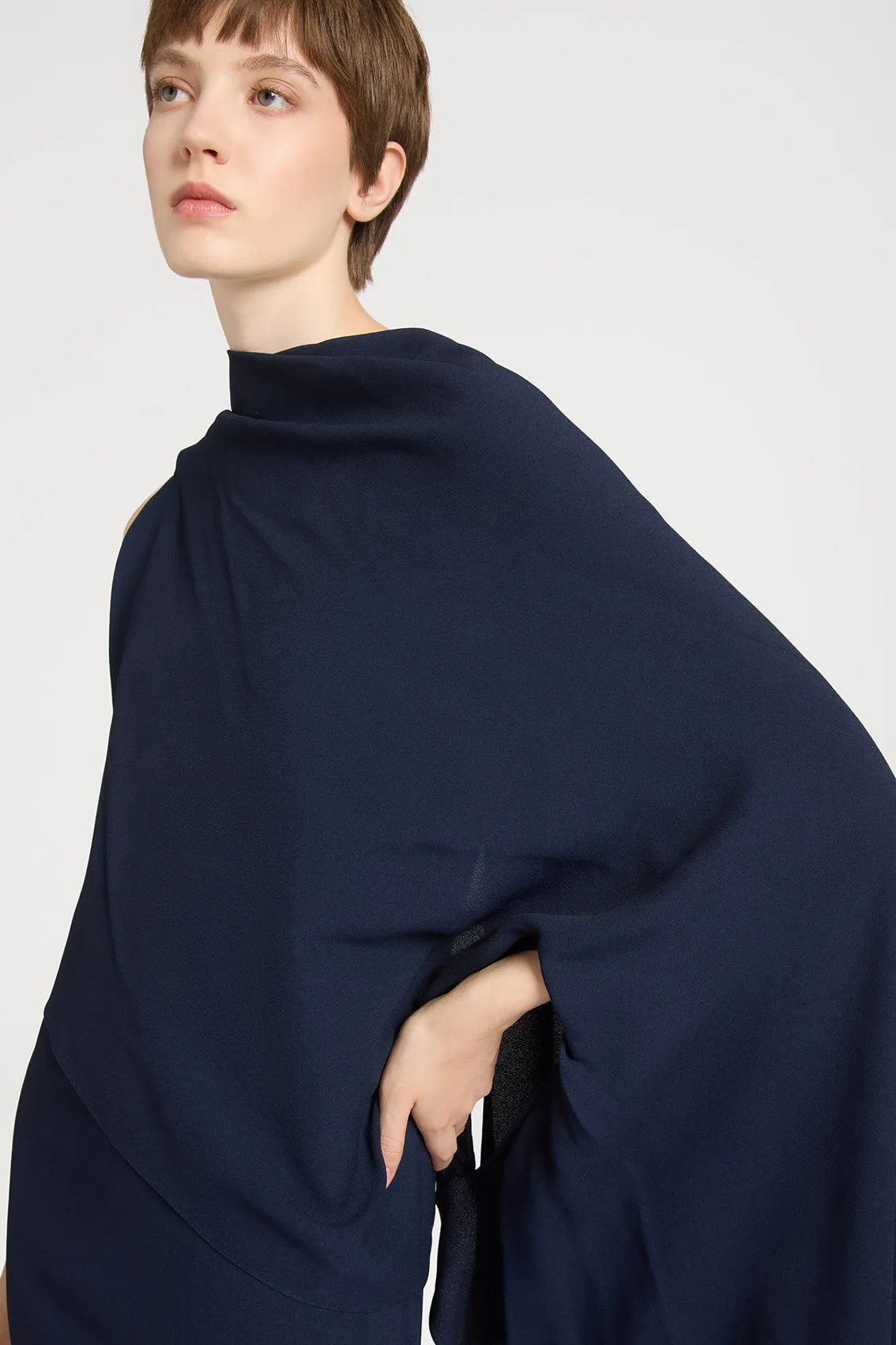 NAVY BLUE CAPE DRESS sold by Ports 1961 product image thumbnail 4