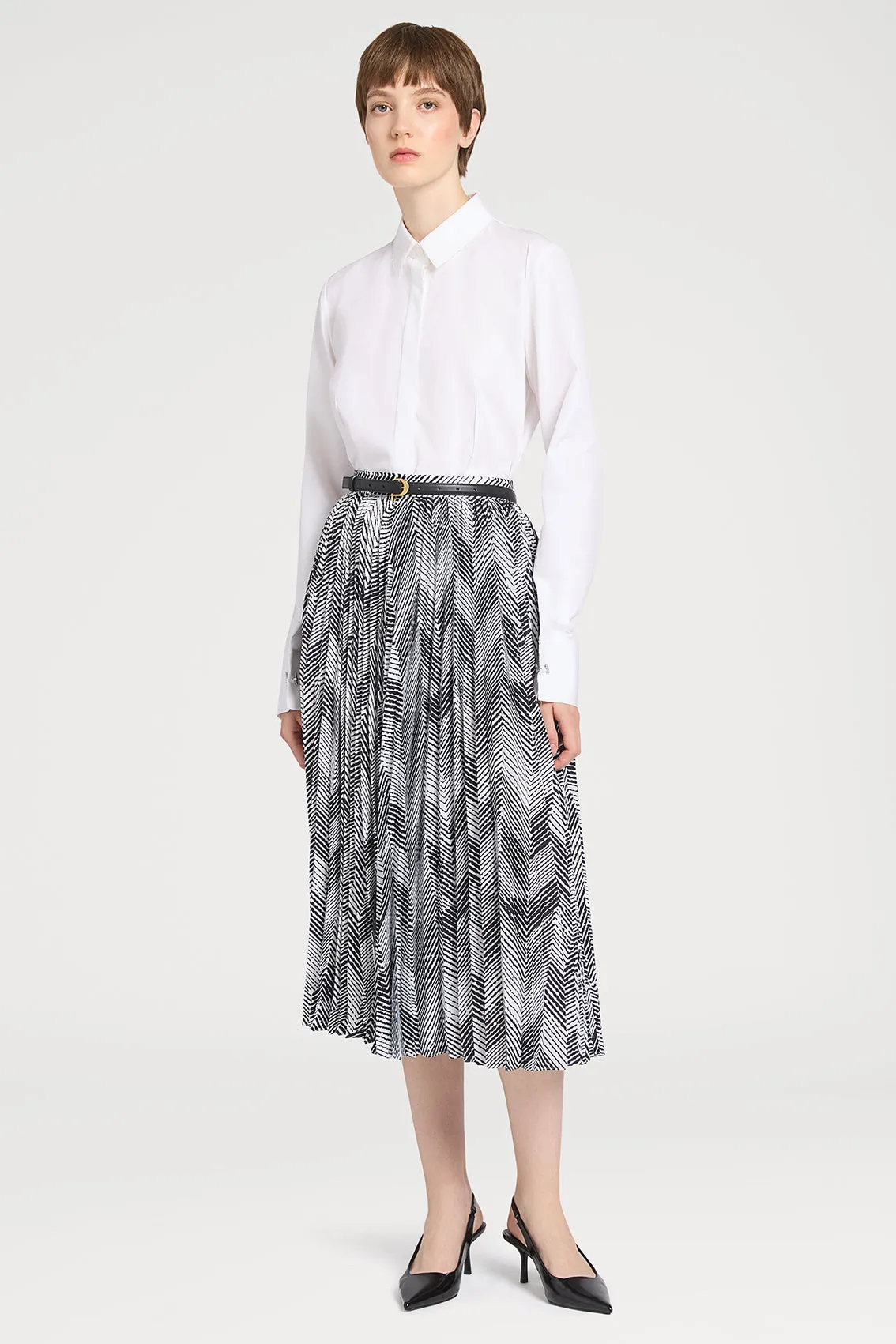 CHEVRON PATTERNED SKIRT sold by Ports 1961 product image thumbnail 3
